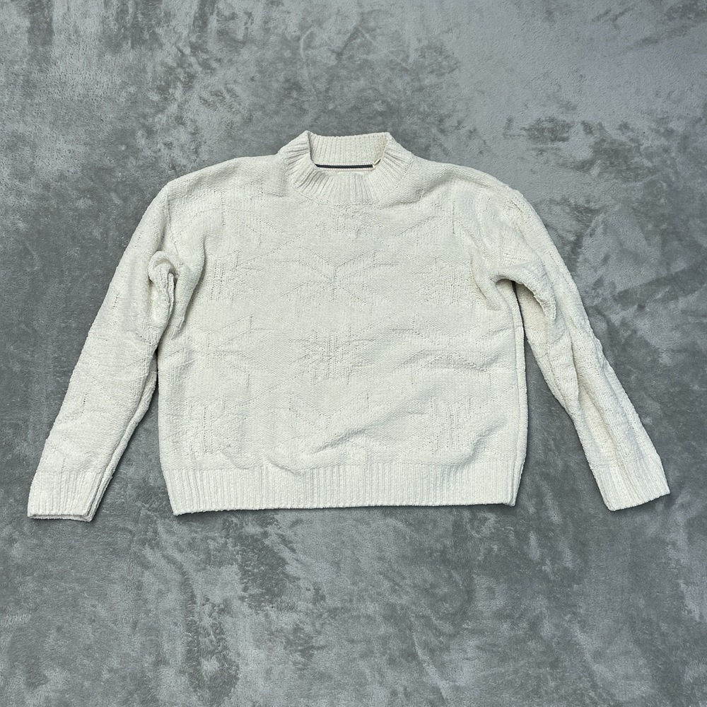 Weatherproof Women's L Pullover Sweater White Metallic H0628